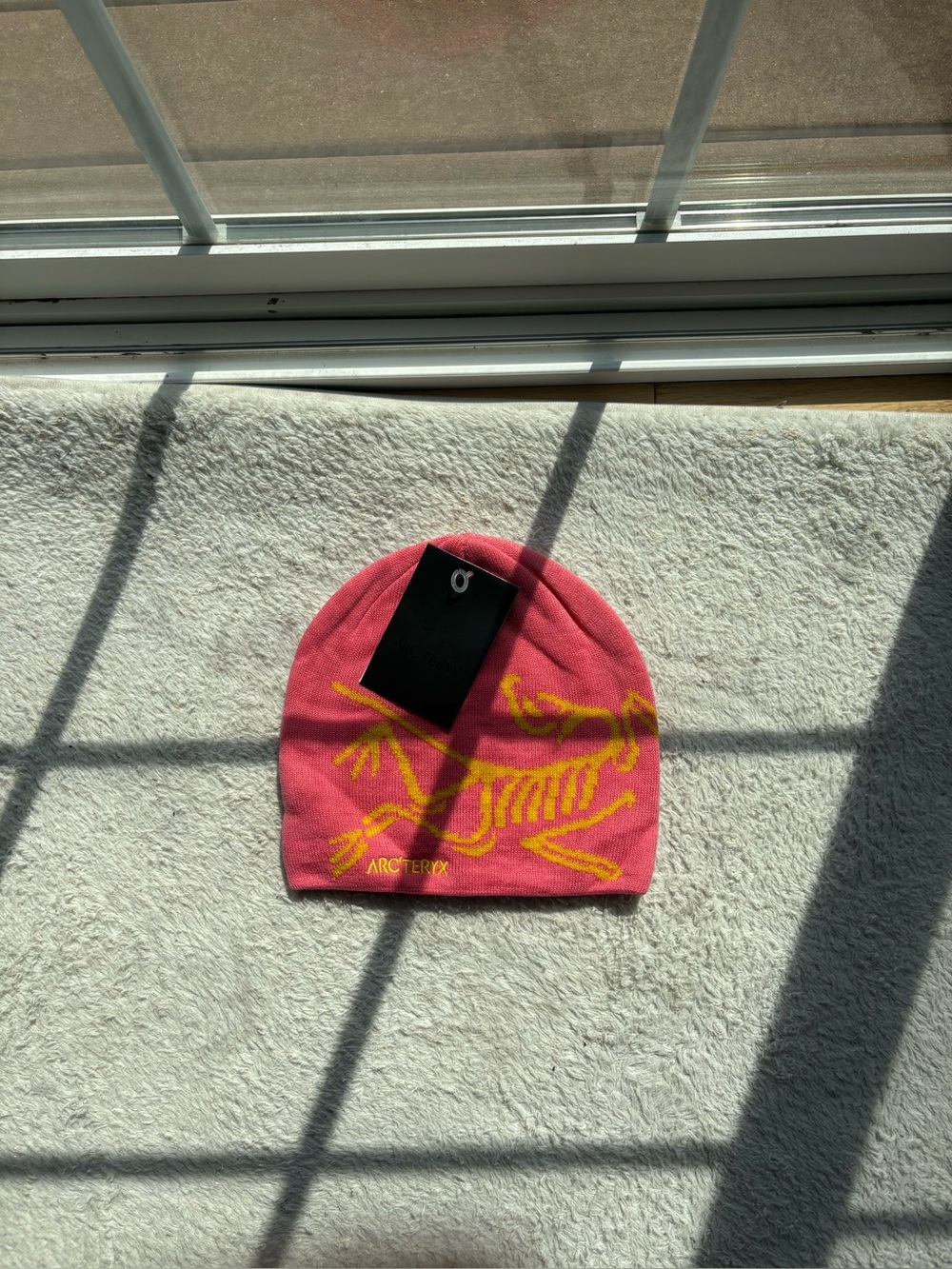 Arc'teryx Pink and Yellow Bird Toque Beanie